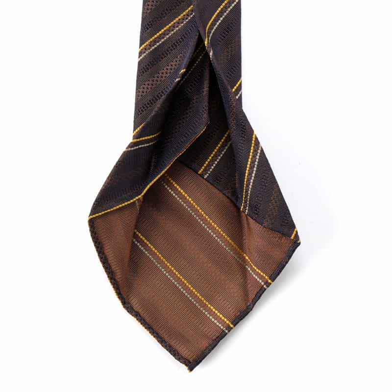 ATTO VANNUCCI FIRENZE セッテピエゲ ストライプ柄タイ BROWN