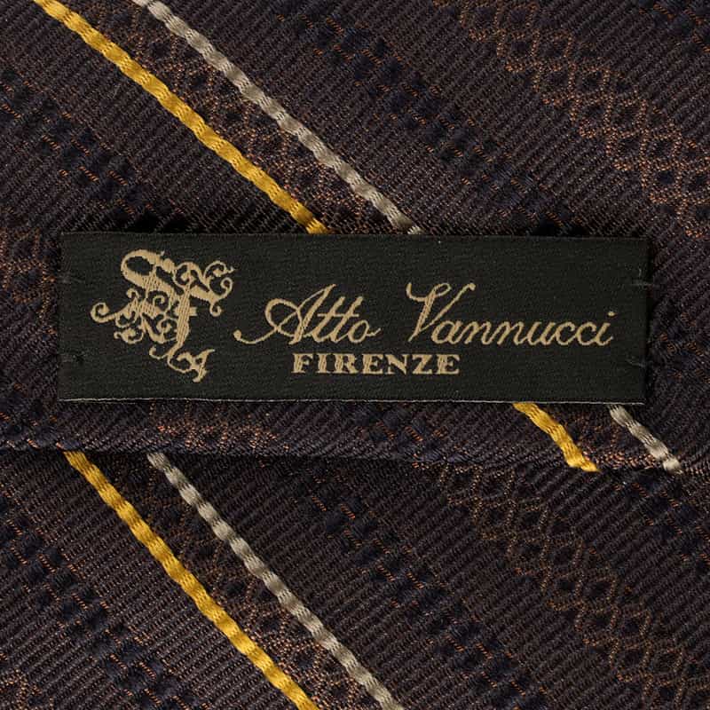ATTO VANNUCCI FIRENZE セッテピエゲ ストライプ柄タイ BROWN