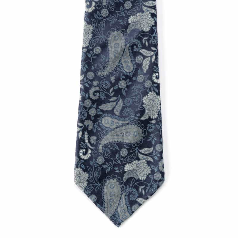 ATTO VANNUCCI FIRENZE セッテピエゲ ペイズリー柄タイ NAVY