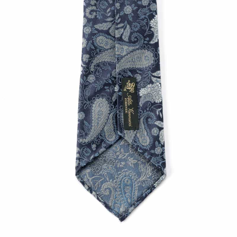 ATTO VANNUCCI FIRENZE セッテピエゲ ペイズリー柄タイ NAVY