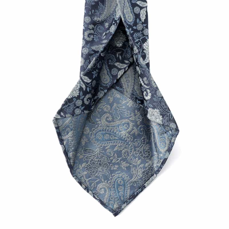 ATTO VANNUCCI FIRENZE セッテピエゲ ペイズリー柄タイ NAVY