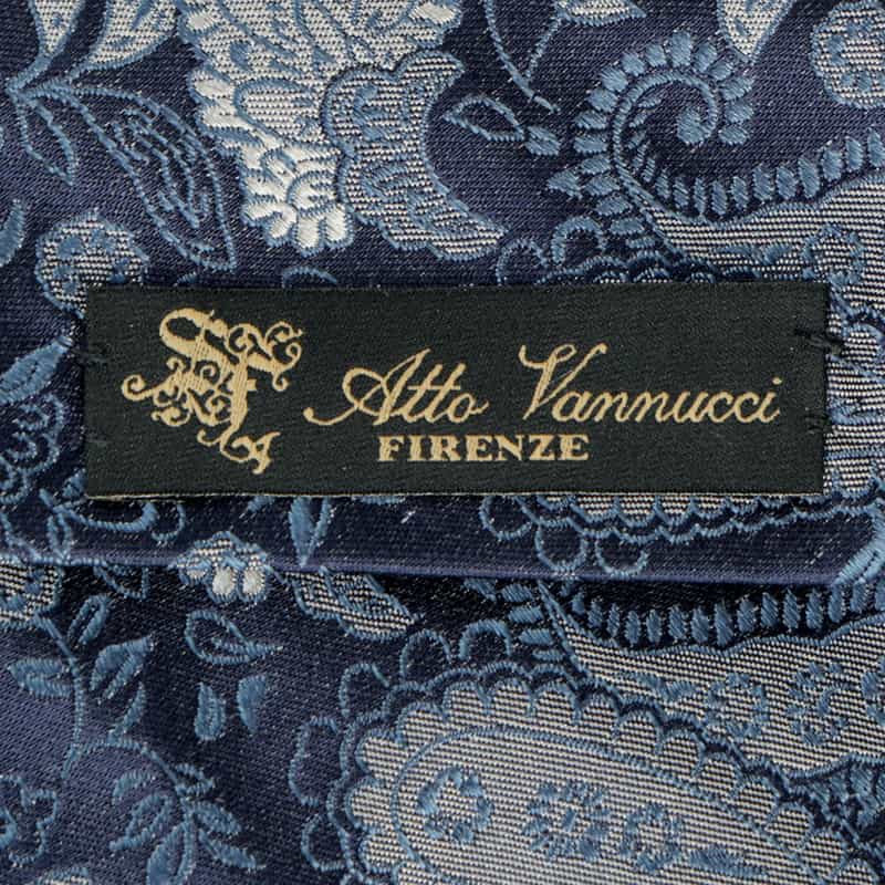 ATTO VANNUCCI FIRENZE セッテピエゲ ペイズリー柄タイ NAVY
