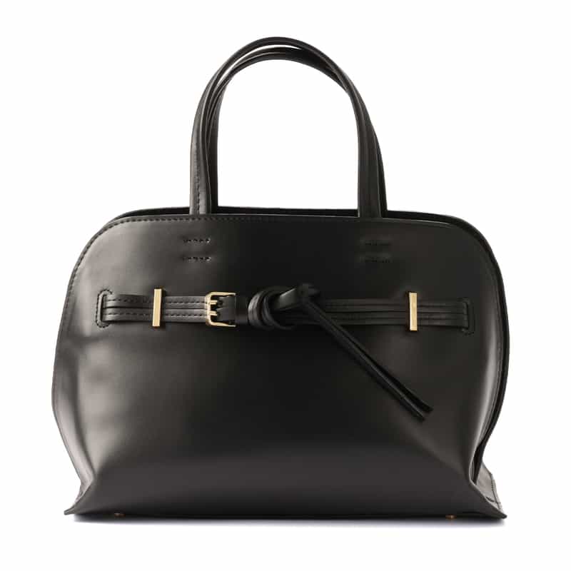 BARNEYS NEW YORK ダブルベルト ミニハンドバッグ BLACK