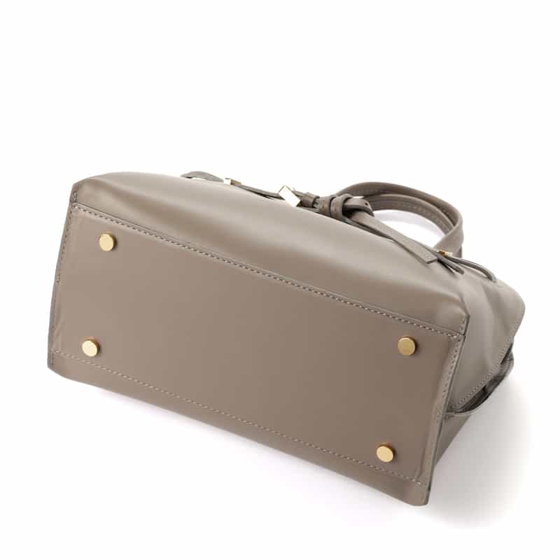 BARNEYS NEW YORK ダブルベルト ミニハンドバッグ GRAY BEIGE