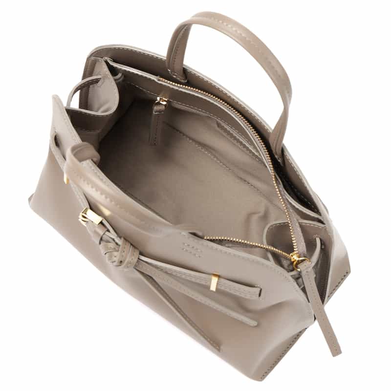 BARNEYS NEW YORK ダブルベルト ミニハンドバッグ GRAY BEIGE