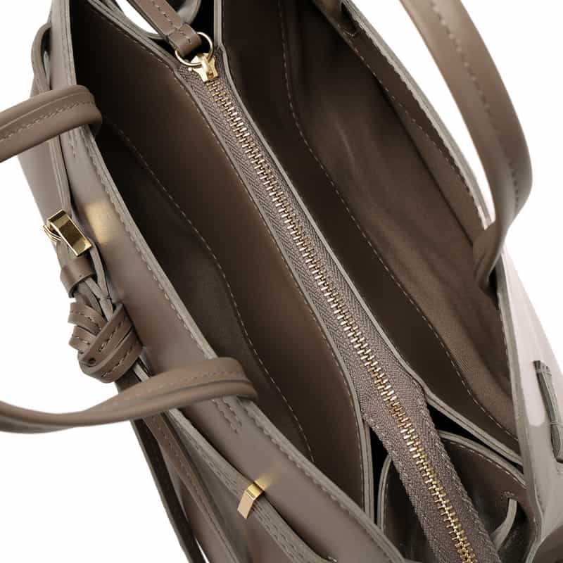 BARNEYS NEW YORK ダブルベルト ミニハンドバッグ GRAY BEIGE
