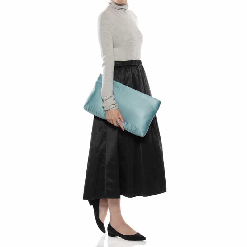 BARNEYS NEW YORK 2WAY ビッグ クラッチバッグ BLUE
