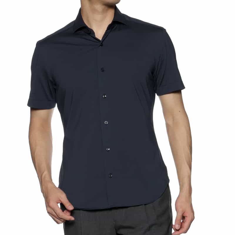 XACUS XACUS＜ザッカス＞ストレッチ半袖シャツ NAVY