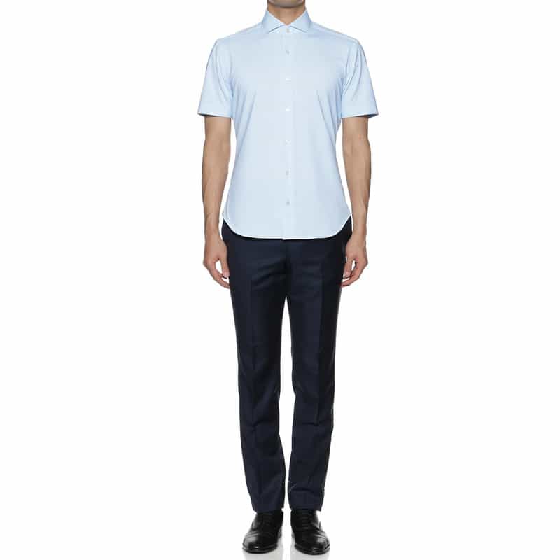 XACUS XACUS＜ザッカス＞ストレッチ半袖シャツ LT BLUE