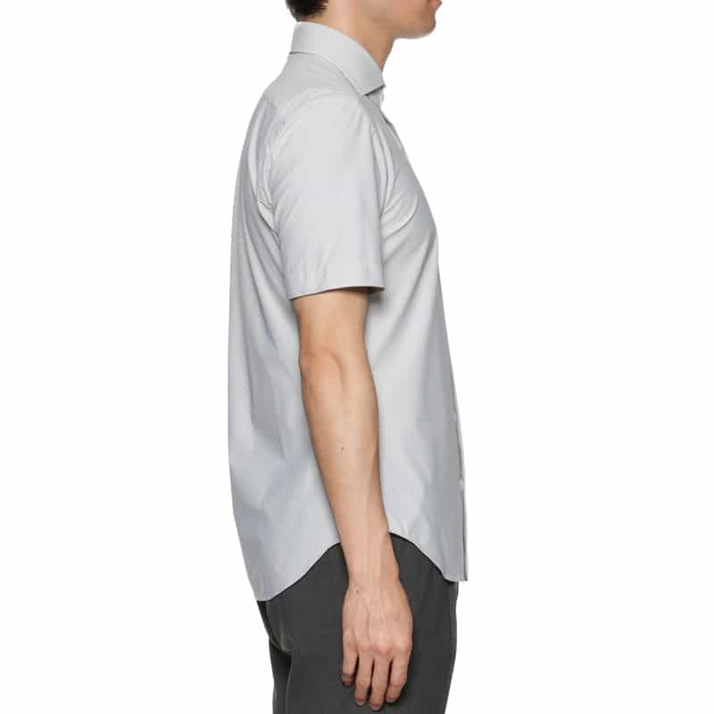 XACUS XACUS＜ザッカス＞ストライプ柄ストレッチ半袖シャツ LT GRAY