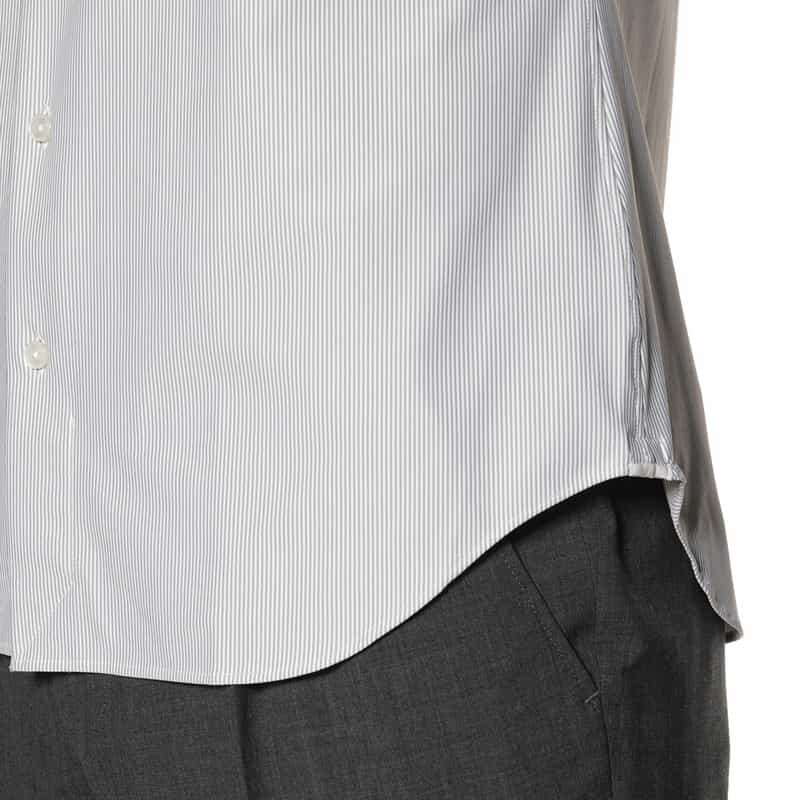 XACUS XACUS＜ザッカス＞ストライプ柄ストレッチ半袖シャツ LT GRAY