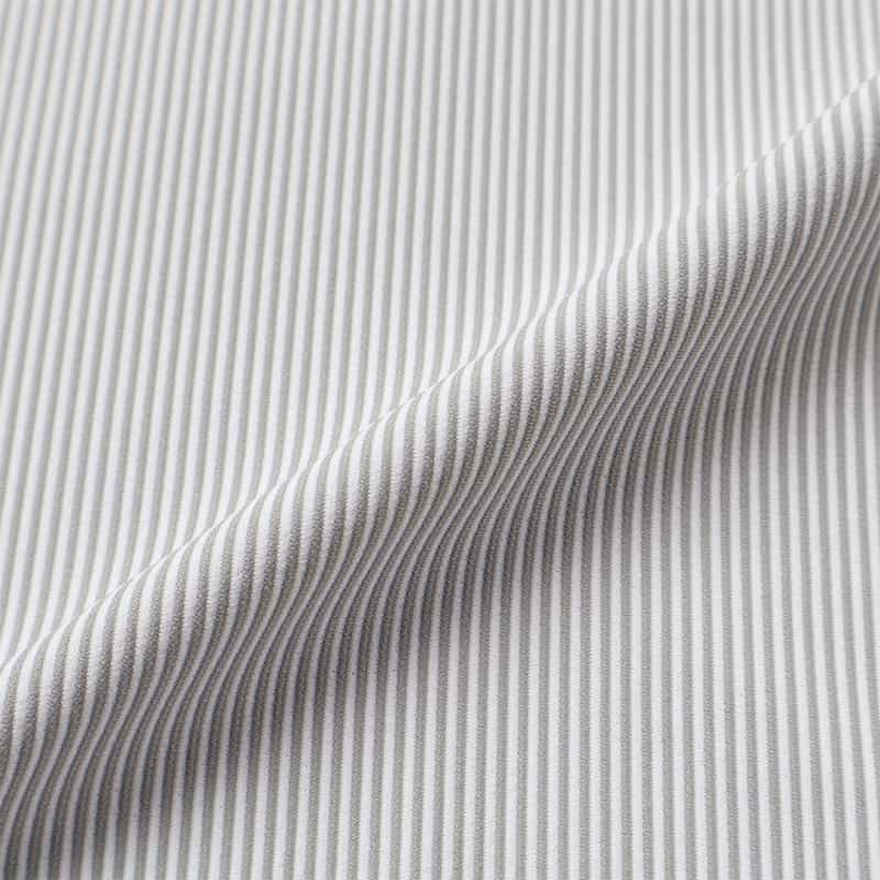 XACUS XACUS＜ザッカス＞ストライプ柄ストレッチ半袖シャツ LT GRAY