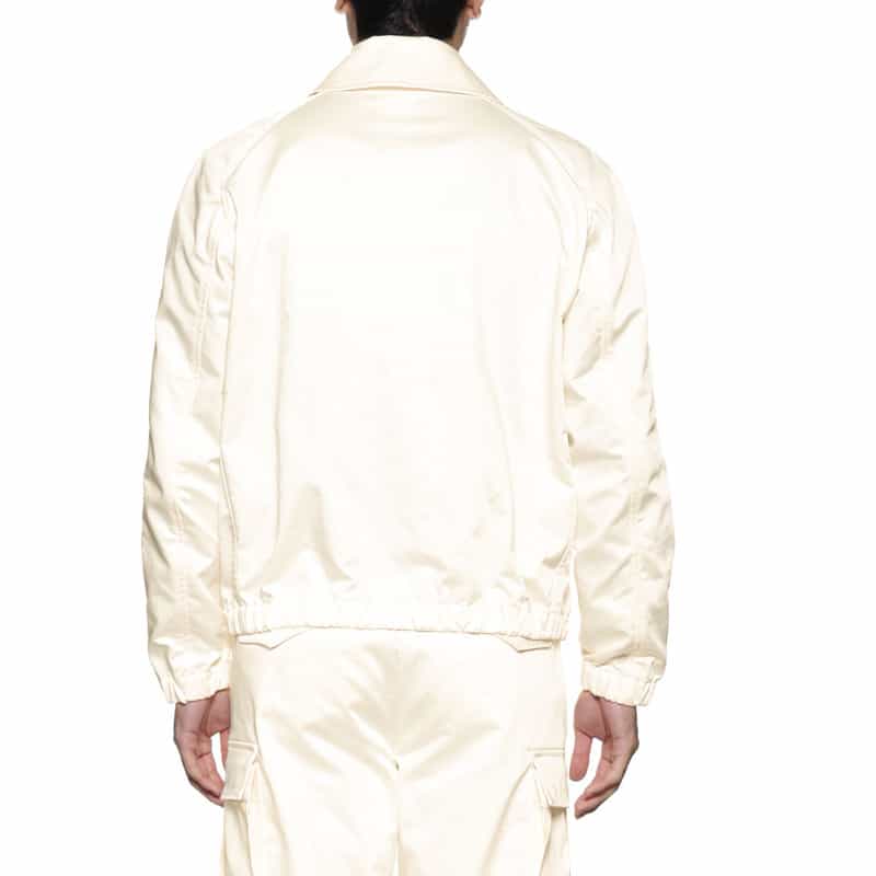 BARNEYS NEW YORK フェイクレザー ジップアップブルゾン WHITE
