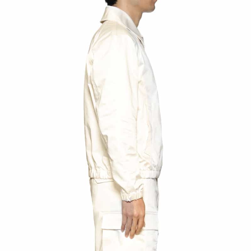 BARNEYS NEW YORK フェイクレザー ジップアップブルゾン WHITE