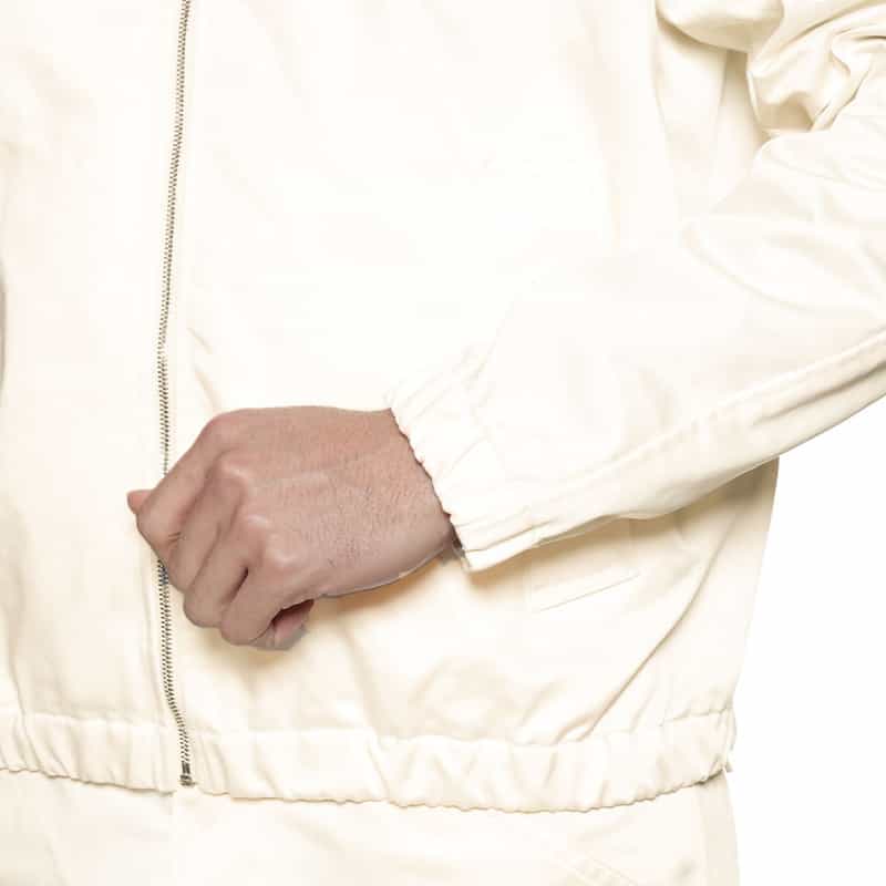 BARNEYS NEW YORK フェイクレザー ジップアップブルゾン WHITE