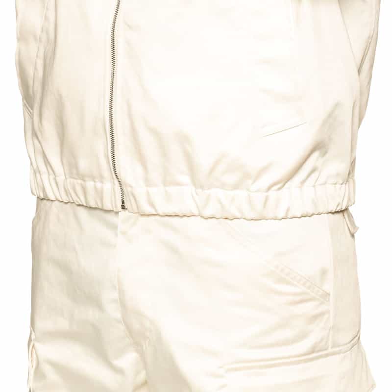 BARNEYS NEW YORK フェイクレザー ジップアップブルゾン WHITE