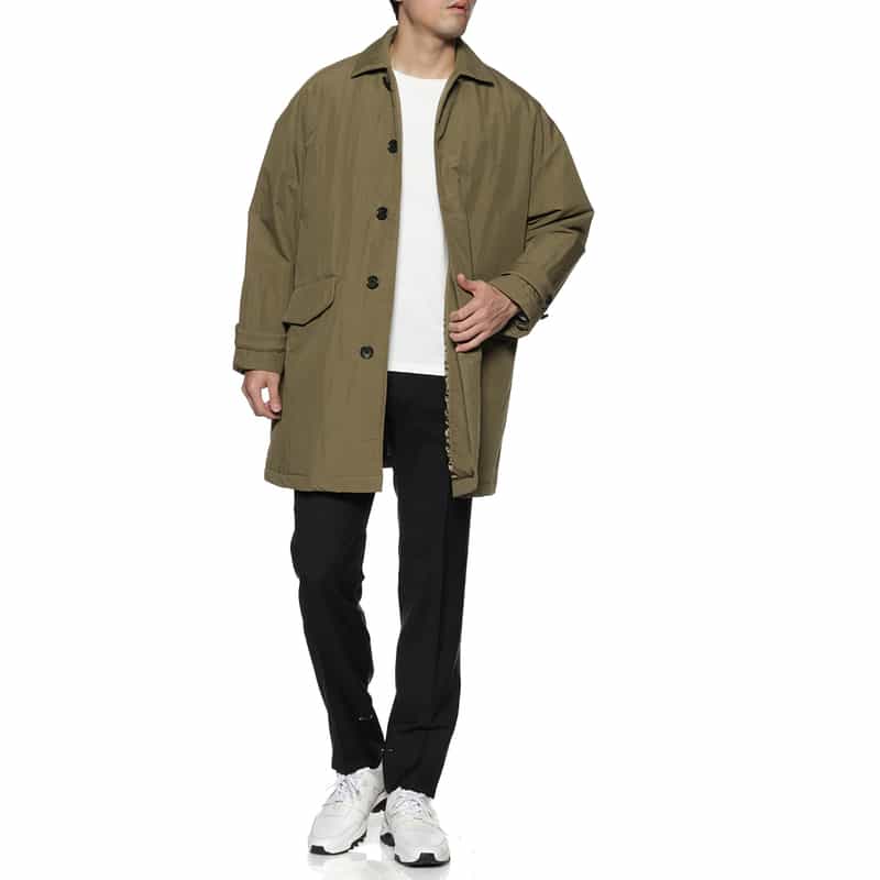 BARNEYS NEW YORK 撥水ステンカラーコート KHAKI