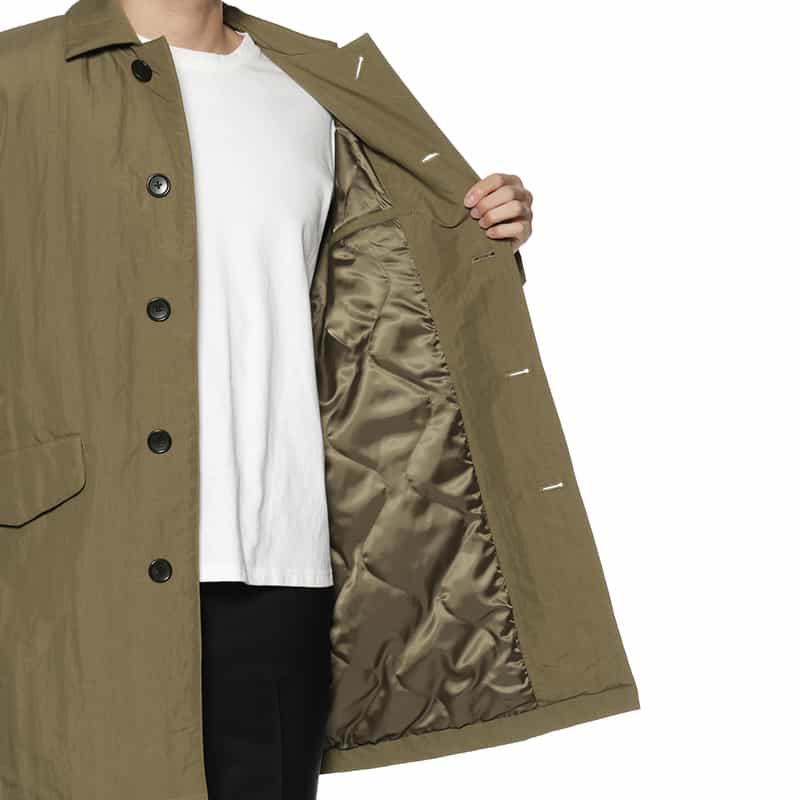 BARNEYS NEW YORK 撥水ステンカラーコート KHAKI