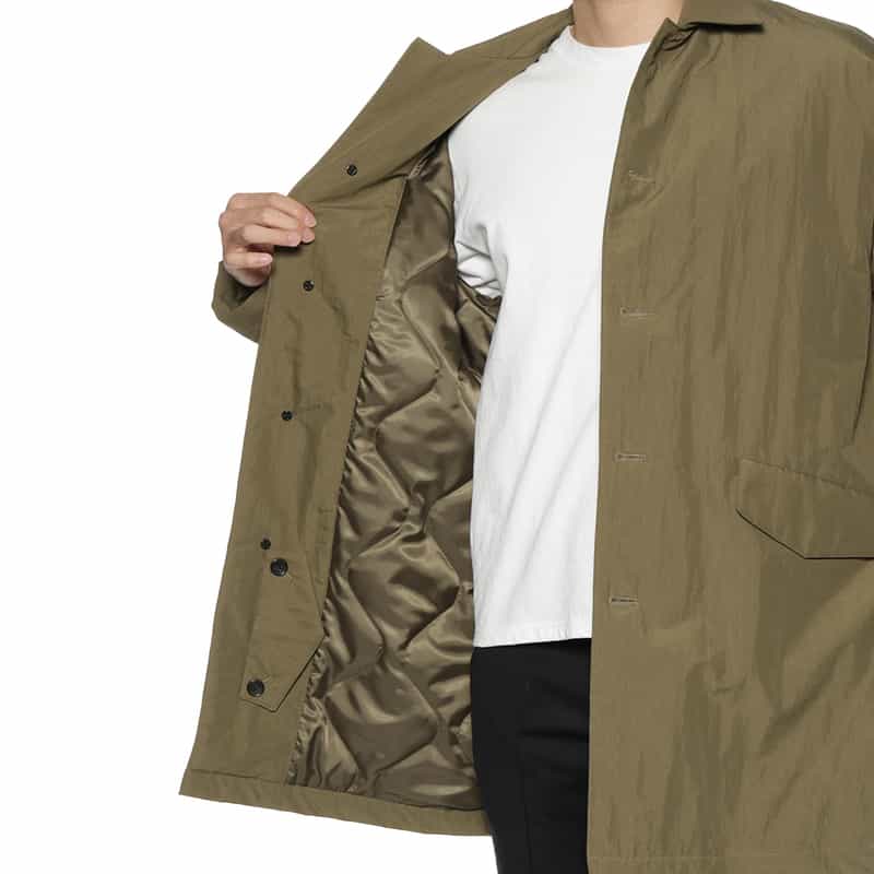 BARNEYS NEW YORK 撥水ステンカラーコート KHAKI