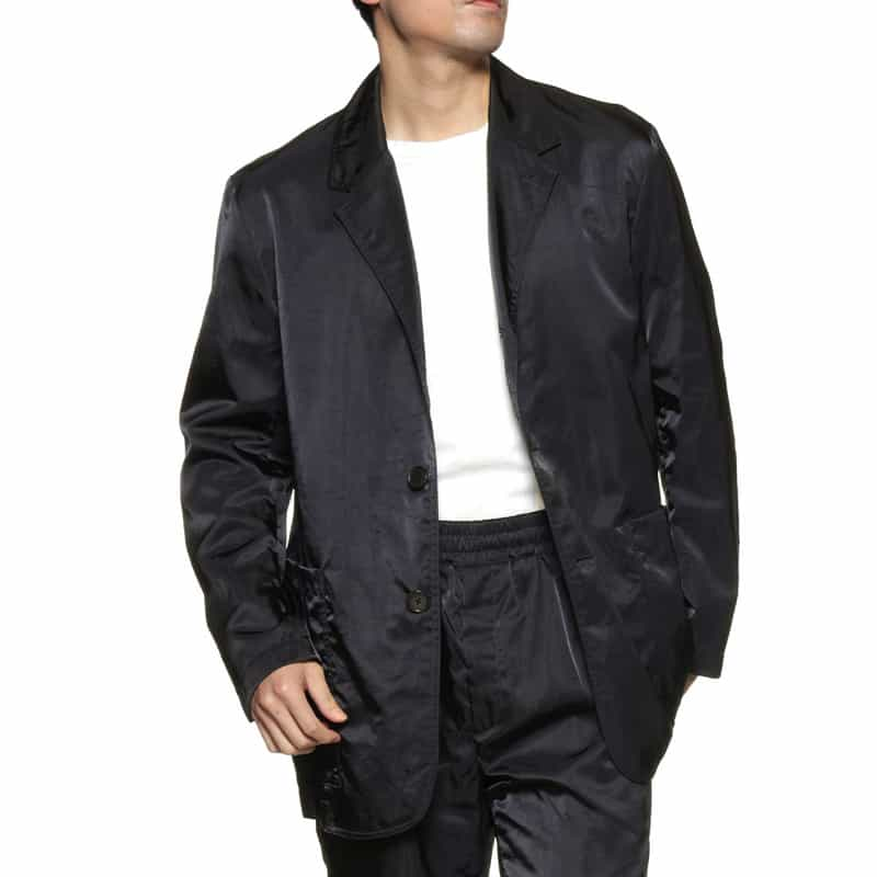 BARNEYS NEW YORK ナイロンサテン ジャケット NAVY