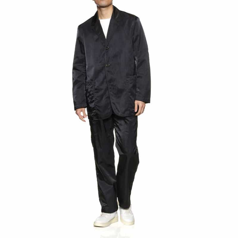 BARNEYS NEW YORK ナイロンサテン ジャケット NAVY