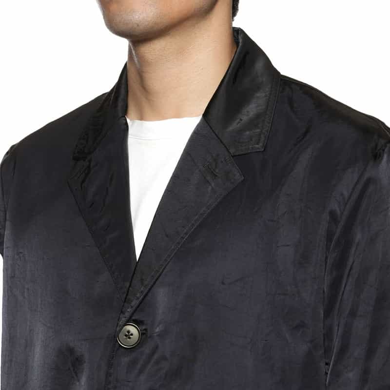 BARNEYS NEW YORK ナイロンサテン ジャケット NAVY