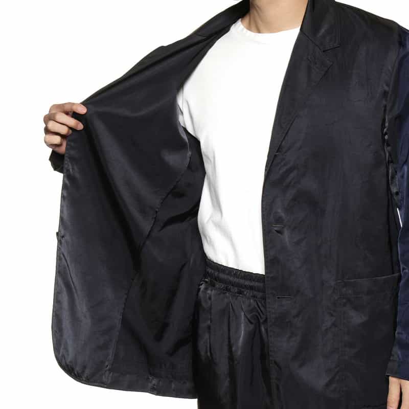 BARNEYS NEW YORK ナイロンサテン ジャケット NAVY