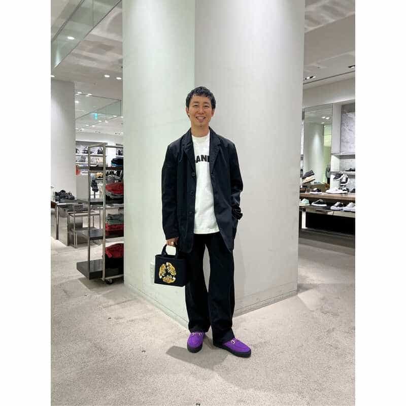 BARNEYS NEW YORK ナイロンサテン ジャケット BLACK