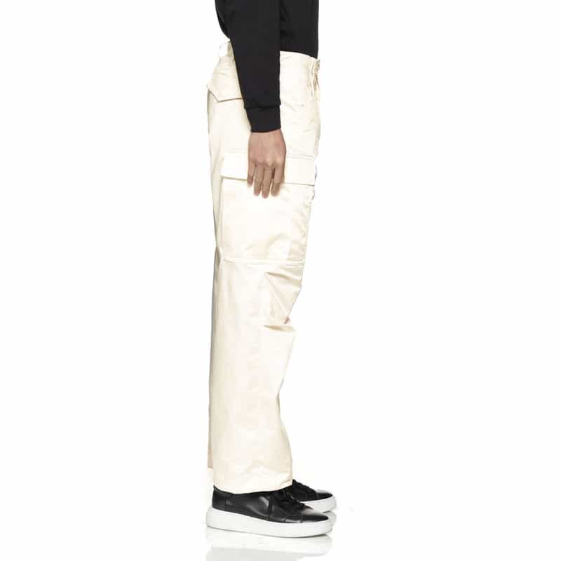 BARNEYS NEW YORK フェイクレザー イージーカーゴパンツ WHITE