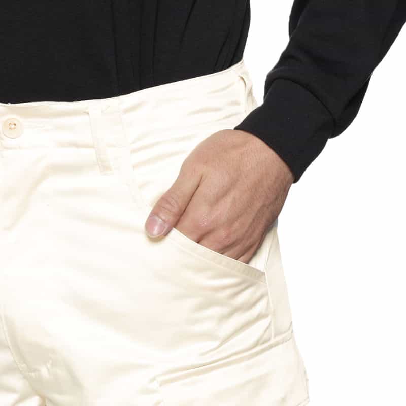 BARNEYS NEW YORK フェイクレザー イージーカーゴパンツ WHITE