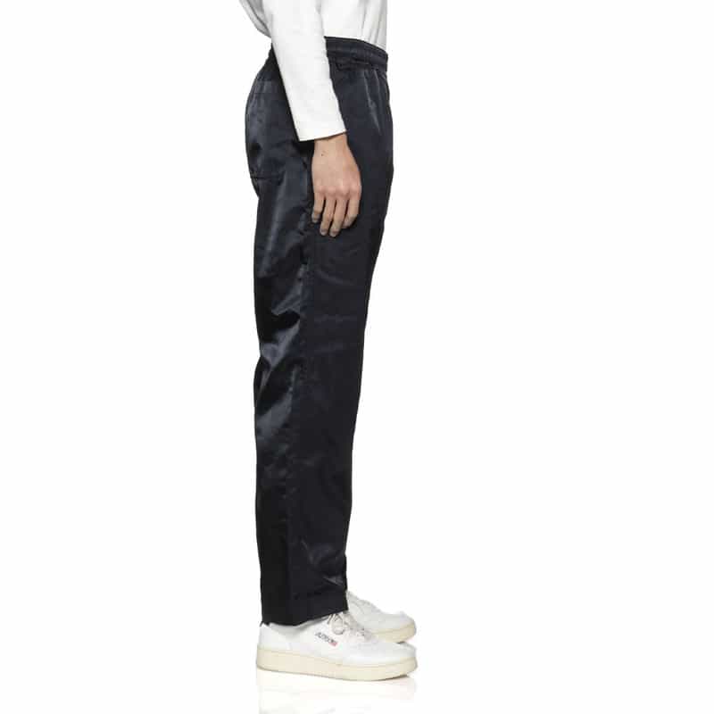 BARNEYS NEW YORK ナイロンサテン イージーパンツ NAVY
