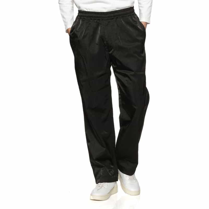 BARNEYS NEW YORK ナイロンサテン イージーパンツ BLACK