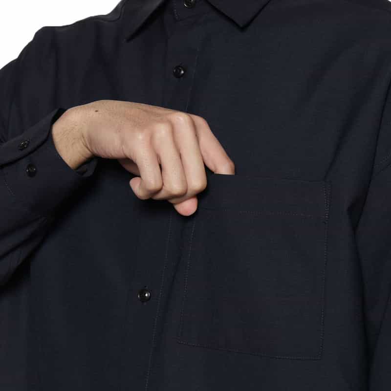 BARNEYS NEW YORK レギュラーカラーシャツ NAVY