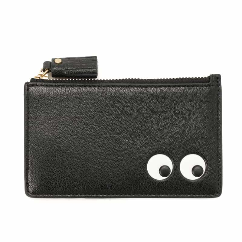 ANYA HINDMARCH "EYES" ジップカードケース BLACK