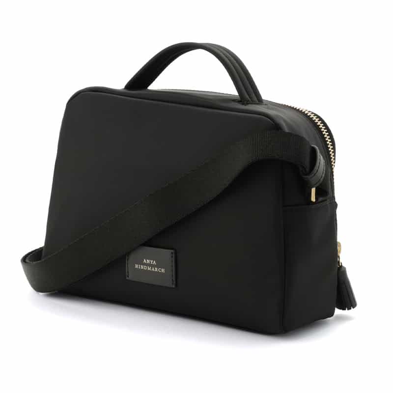 ANYA HINDMARCH ANYA HINDMARCH<アニヤ ハインドマーチ>リサイクルナイロン ミニボストンバッグ "EYES" BLACK