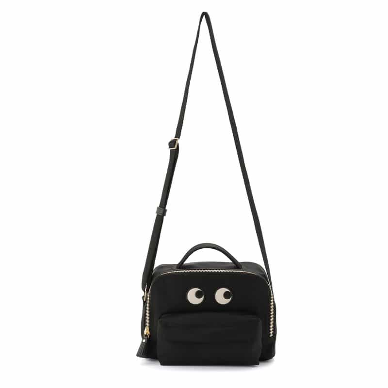 ANYA HINDMARCH ANYA HINDMARCH<アニヤ ハインドマーチ>リサイクルナイロン ミニボストンバッグ "EYES" BLACK