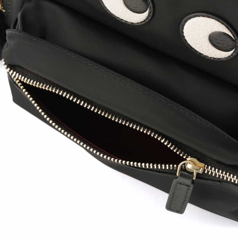 ANYA HINDMARCH ANYA HINDMARCH<アニヤ ハインドマーチ>リサイクルナイロン ミニボストンバッグ "EYES" BLACK