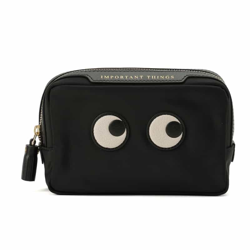 ANYA HINDMARCH "EYES" ナイロンポーチ BLACK