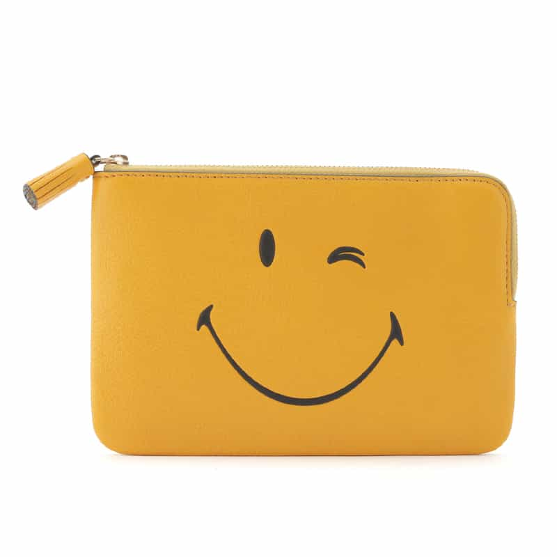 ANYA HINDMARCH レザーポーチ YELLOW