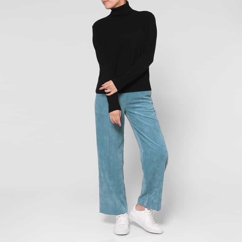 BARNEYS NEW YORK ウォッシャブル コーデュロイ ストレートパンツ BLUE