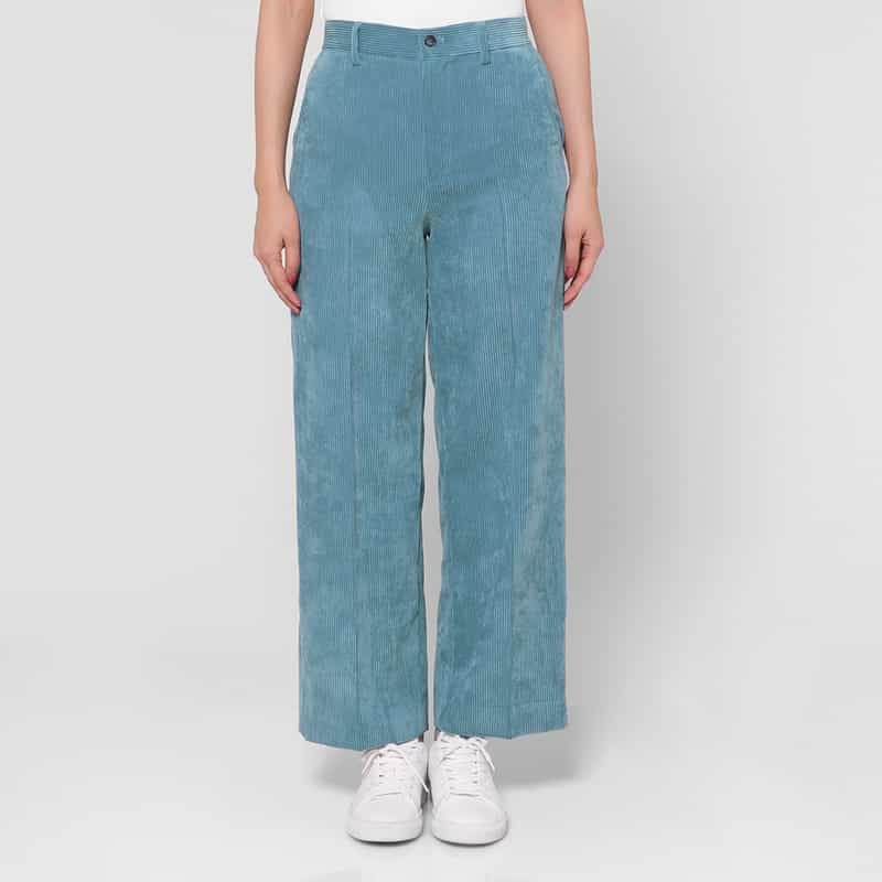 BARNEYS NEW YORK ウォッシャブル コーデュロイ ストレートパンツ BLUE