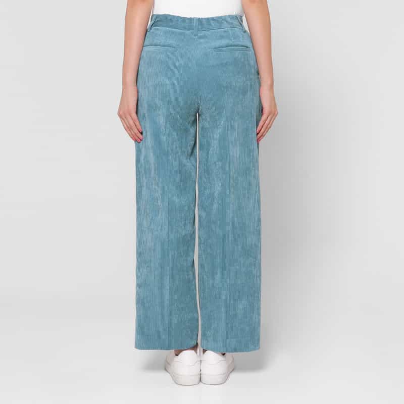 BARNEYS NEW YORK ウォッシャブル コーデュロイ ストレートパンツ BLUE