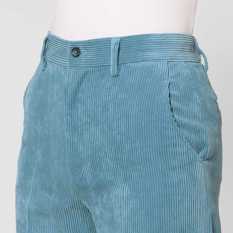 BARNEYS NEW YORK ウォッシャブル コーデュロイ ストレートパンツ BLUE