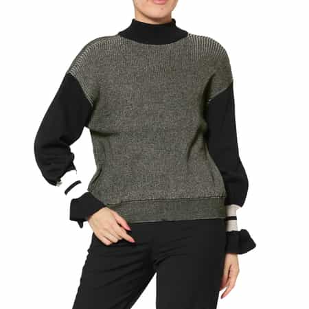 ウォッシャブル フリルスリーブ デザインニットプルオーバー