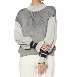 ウォッシャブル フリルスリーブ デザインニットプルオーバー