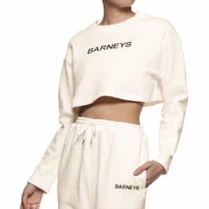 "BARNEYS" ロゴ入りショートスウェットプルオーバー