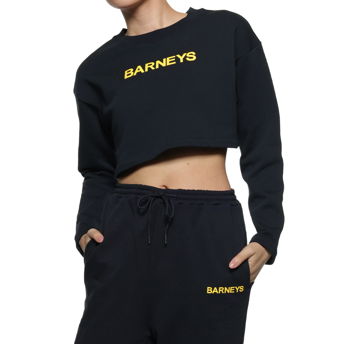 "BARNEYS" ロゴ入りショートスウェットプルオーバー