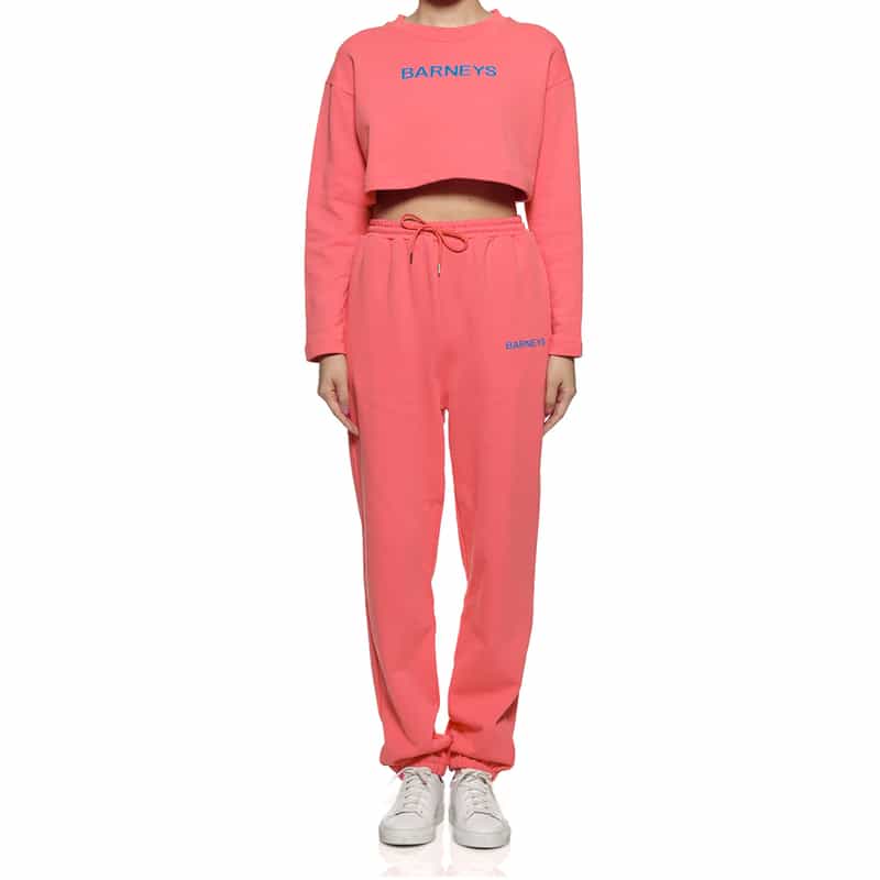 BARNEYS NEW YORK "BARNEYS" ロゴ入りショートスウェットプルオーバー PINK