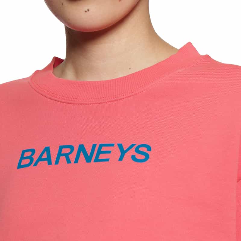 BARNEYS NEW YORK "BARNEYS" ロゴ入りショートスウェットプルオーバー PINK