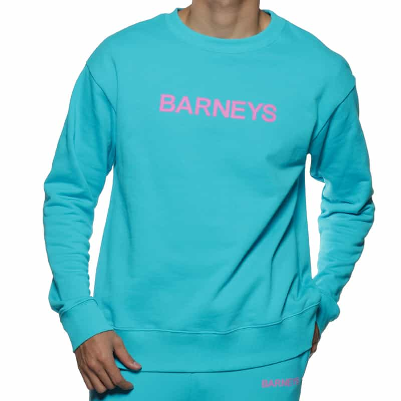 BARNEYS NEW YORK "BARNEYS" ロゴ入りスエットプルオーバー BLUE